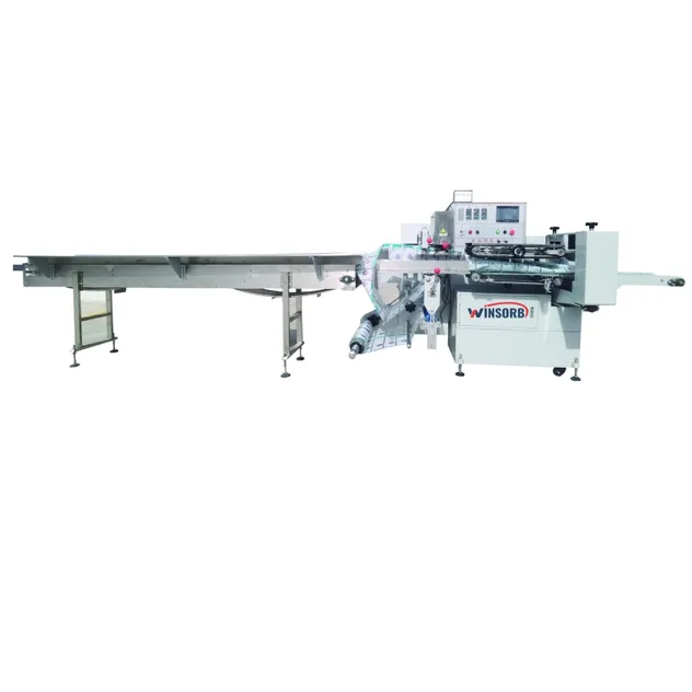 Wba-F450 Máquina de Embalagem Automática Horizontal de Fluxo para Pão, Bolo, Biscoito, Torrada, Grande, Rotativa, Alimentos, Embalagem, Envoltório a Vácuo