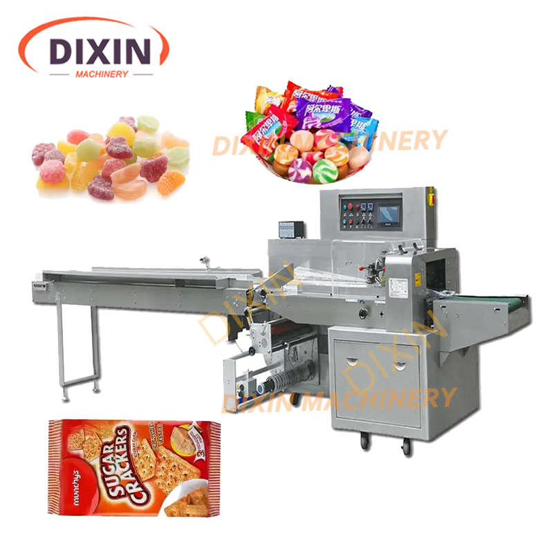 Máquina de Embalagem Horizontal Automática para Doces, Pão, Chocolate, Biscoitos, Bolos e Trufas