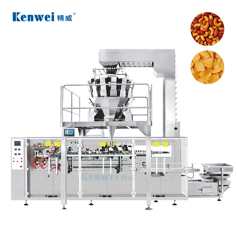 Sistema automático de pesagem horizontal e embalagem para alimentos para snacks