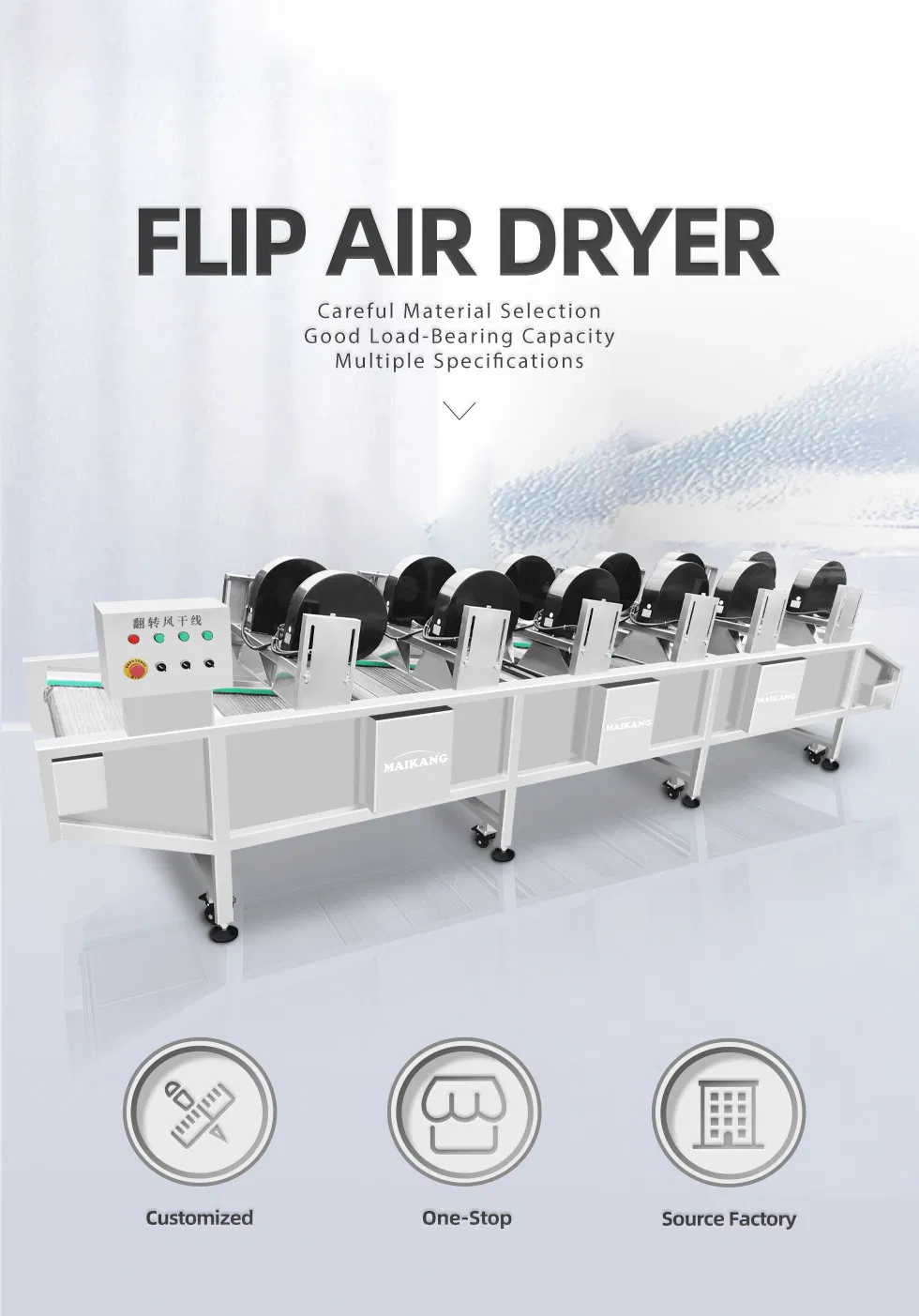 Linha de Secagem a Ar Flip para Frutas e Vegetais Máquina de Secagem de Sacos de Embalagem de Alimentos para Processamento de Vegetais