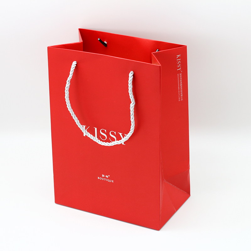 Cheap  Red Color Matte Lamination Coated Paper Bag Withr Nylon Handle Customized Manufacturer, Pricelist