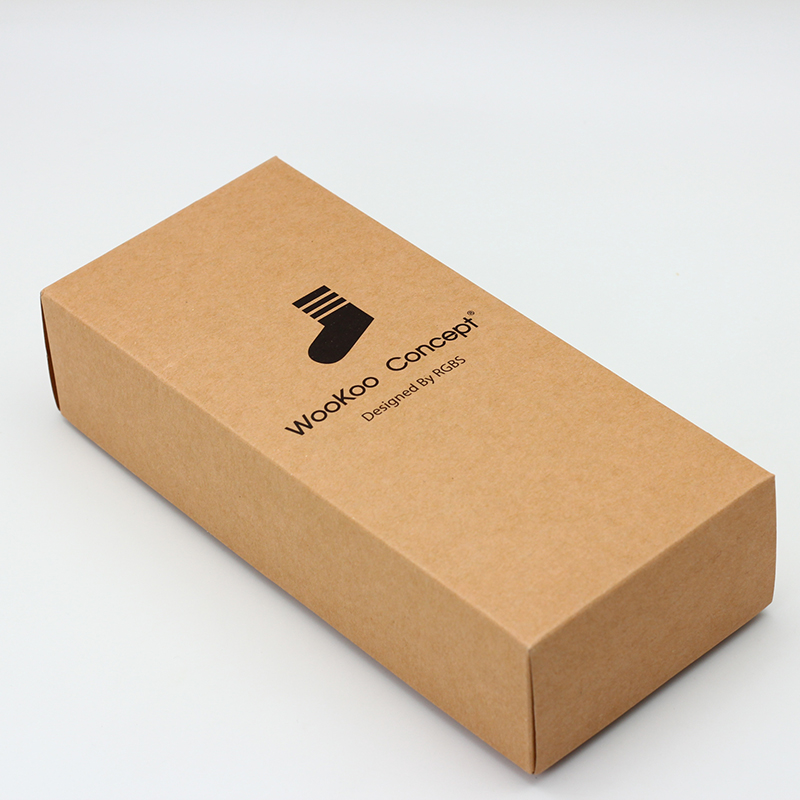 ODM Black Print Rectangle Kraft Paper Box 2-Pieces Socks Packaging Manufacturers, Factories