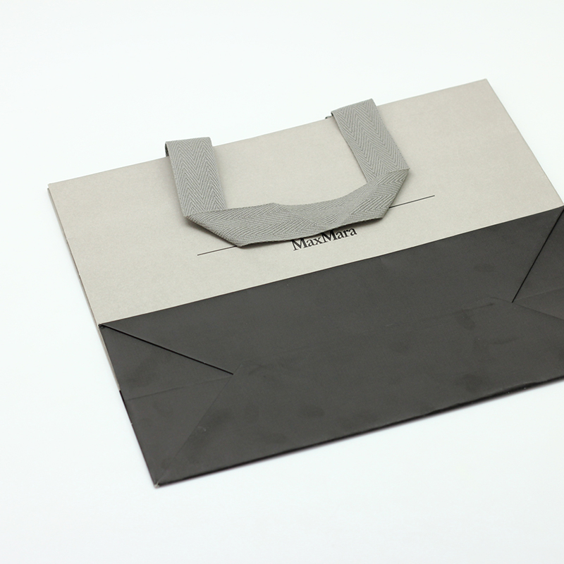 OEM  Grey Color Custom Logo Coated Paper Bag With Handle For Shopping Pricelist, Product