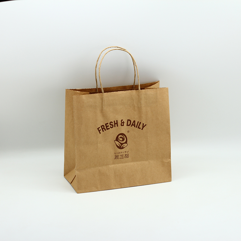 Wholesale  Brown CMYK Customized Kraft Paper Bag With Handle Matt Varnishing Product, Service