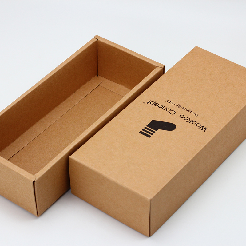 ODM Black Print Rectangle Kraft Paper Box 2-Pieces Socks Packaging Manufacturers, Factories