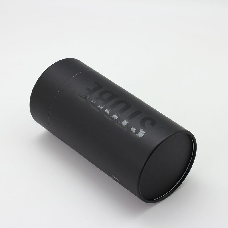 ODM Silver Logo Spot UV Black Paper Packaging Tube For T Shirt Pricelist, Company