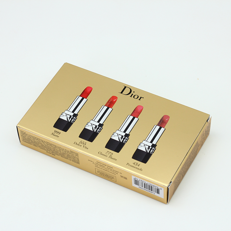 Custom CMYK Printed Gold Cardboard Folding Box For Lipstick