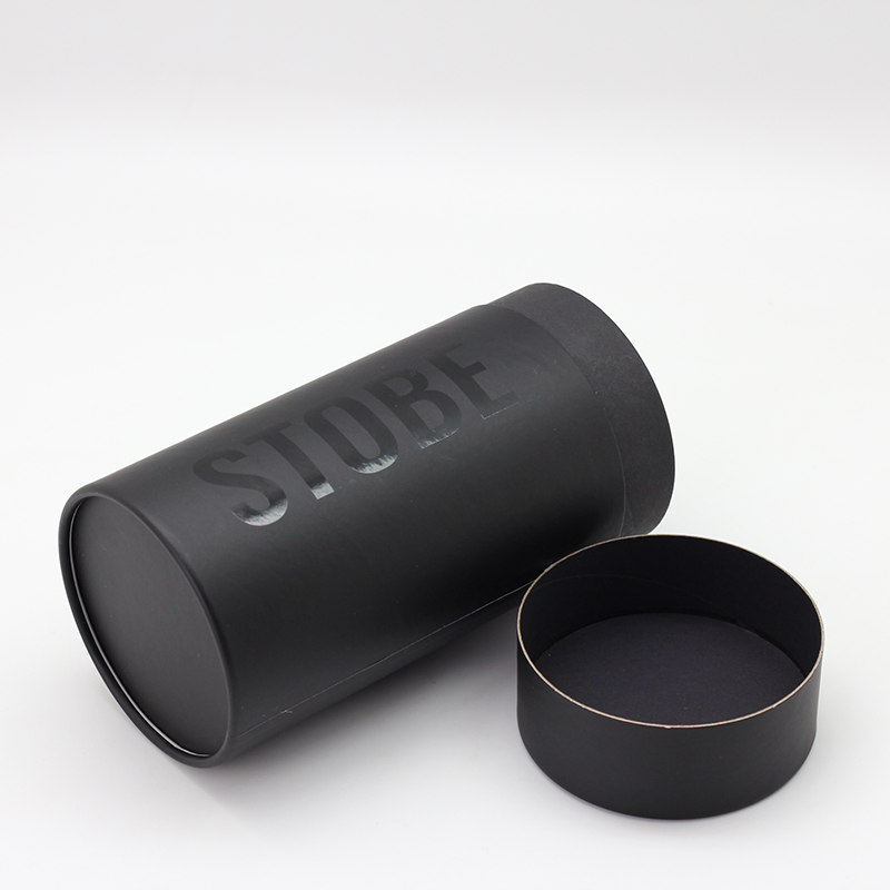 ODM Silver Logo Spot UV Black Paper Packaging Tube For T Shirt Pricelist, Company