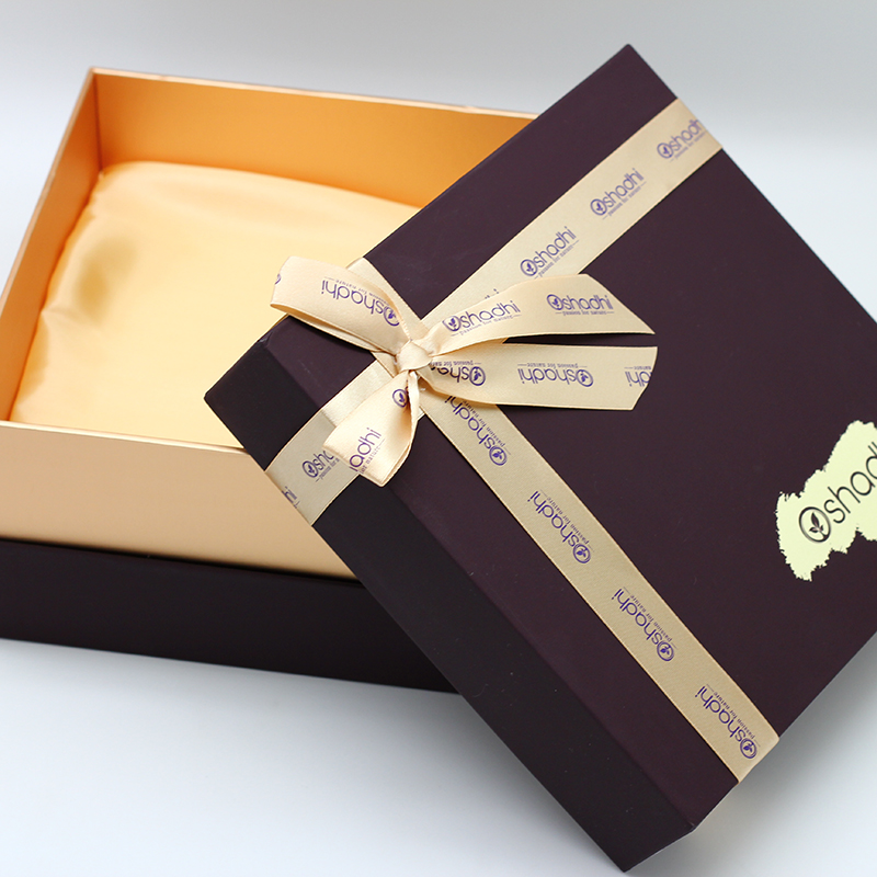 Custom 4c Print Matte Lamination Paper Boxes With Ribbon Bowknot Manufacturers, Product