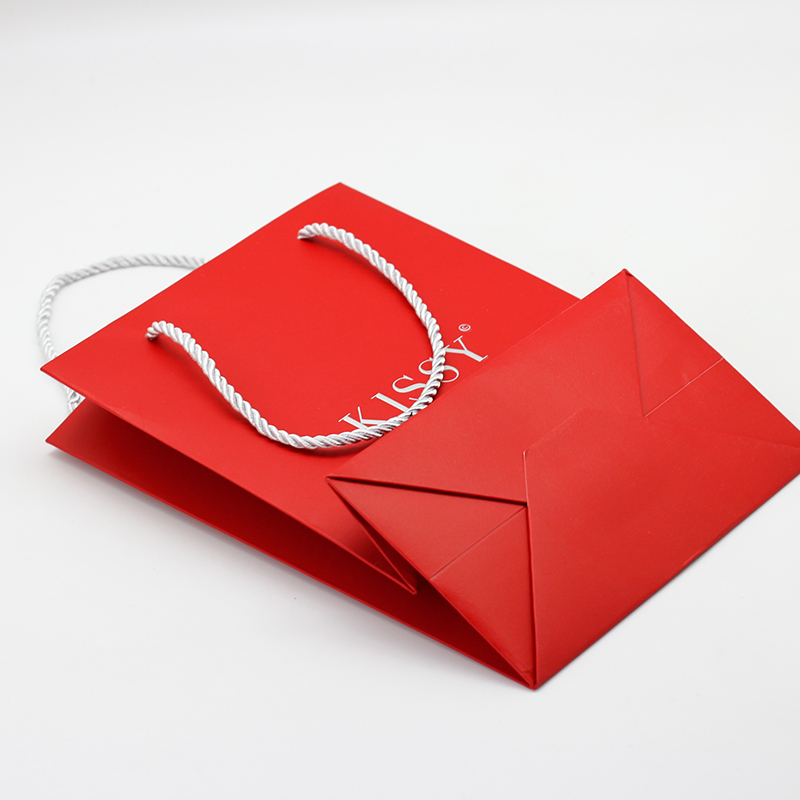 Cheap  Red Color Matte Lamination Coated Paper Bag Withr Nylon Handle Customized Manufacturer, Pricelist