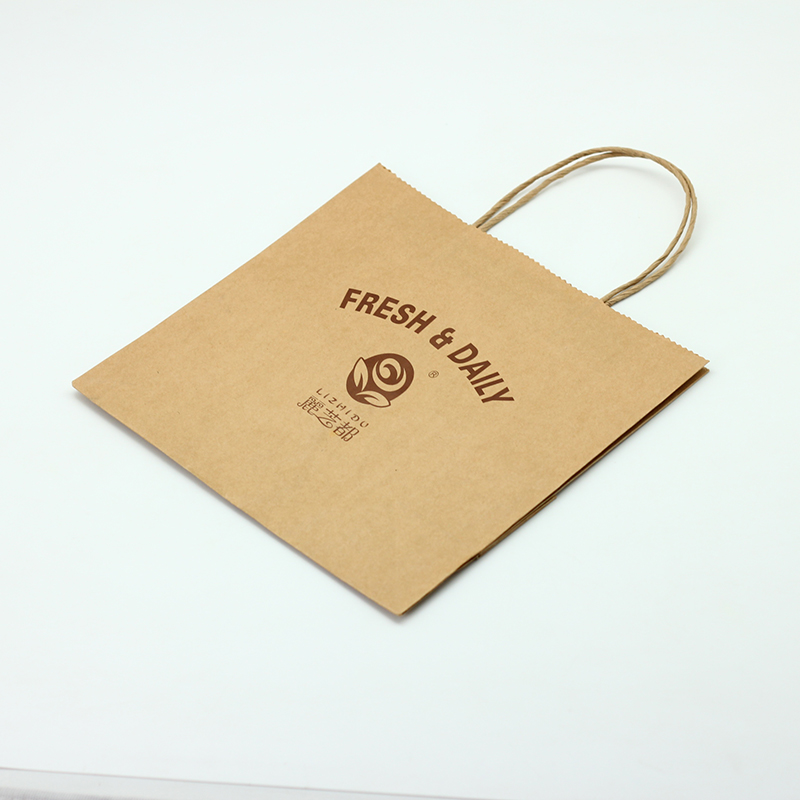 Wholesale  Brown CMYK Customized Kraft Paper Bag With Handle Matt Varnishing Product, Service