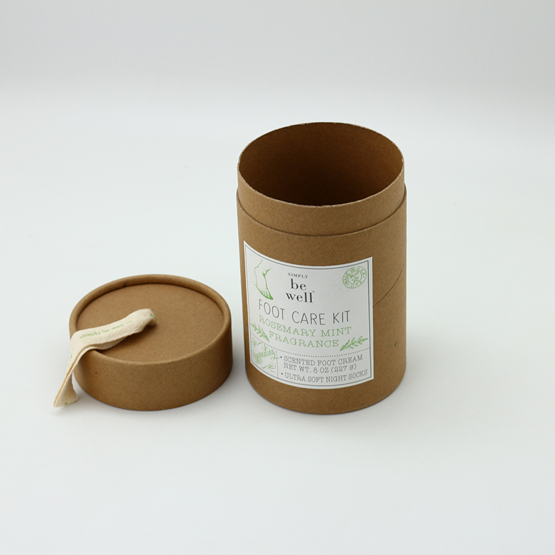 Wholesale Ribbon Handle Brown Cylinder Kraft Paper Tube 4c Print Quotes, Service
