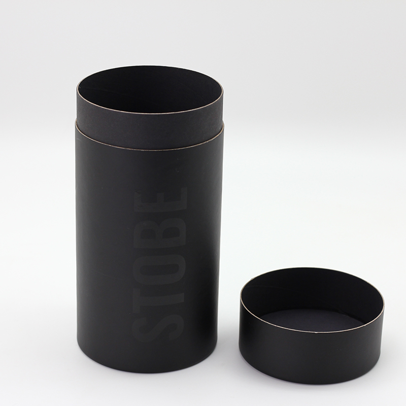 ODM Silver Logo Spot UV Black Paper Packaging Tube For T Shirt Pricelist, Company
