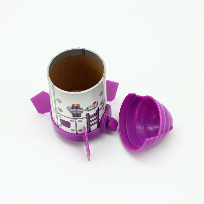 Best Plastic Lid and Base Rocket Style Composite Paper Tube Cartoon Cylinder Manufacturer, Product