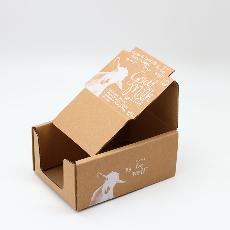 Custom Print Kraft Paper Display Box E Flute Corrugated Cardboard for Handmade Soap