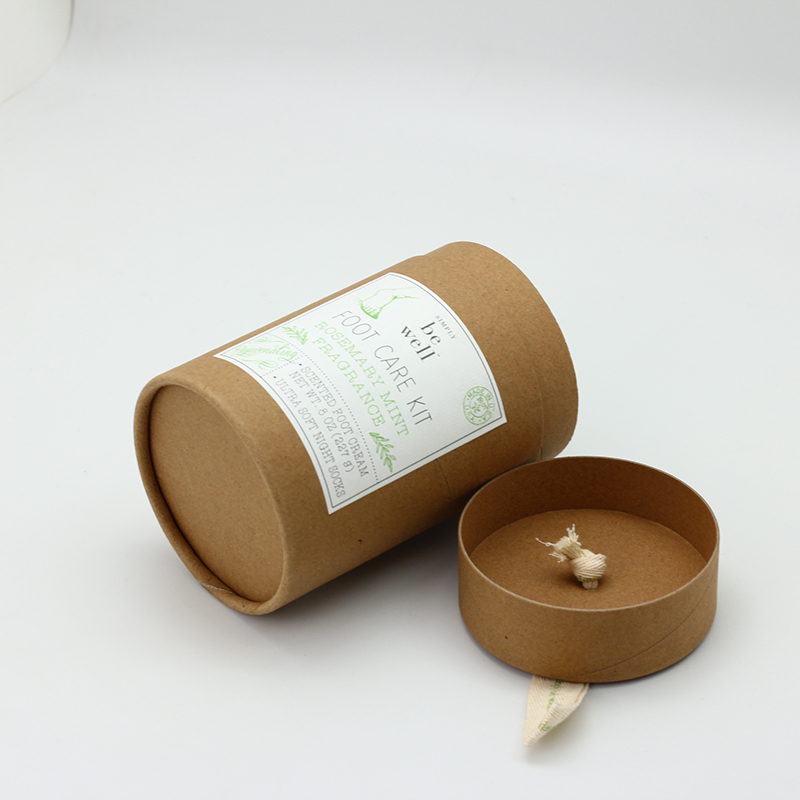 Wholesale Ribbon Handle Brown Cylinder Kraft Paper Tube 4c Print Quotes, Service