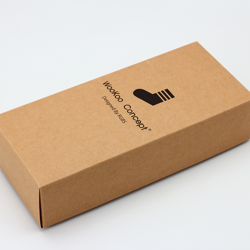 ODM Black Print Rectangle Kraft Paper Box 2-Pieces Socks Packaging Manufacturers, Factories