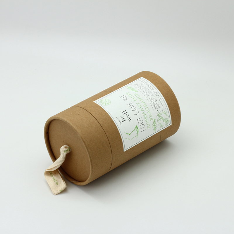Wholesale Ribbon Handle Brown Cylinder Kraft Paper Tube 4c Print Quotes, Service