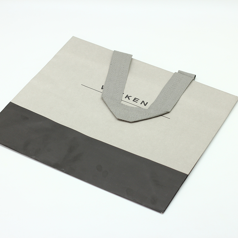 OEM  Grey Color Custom Logo Coated Paper Bag With Handle For Shopping Pricelist, Product