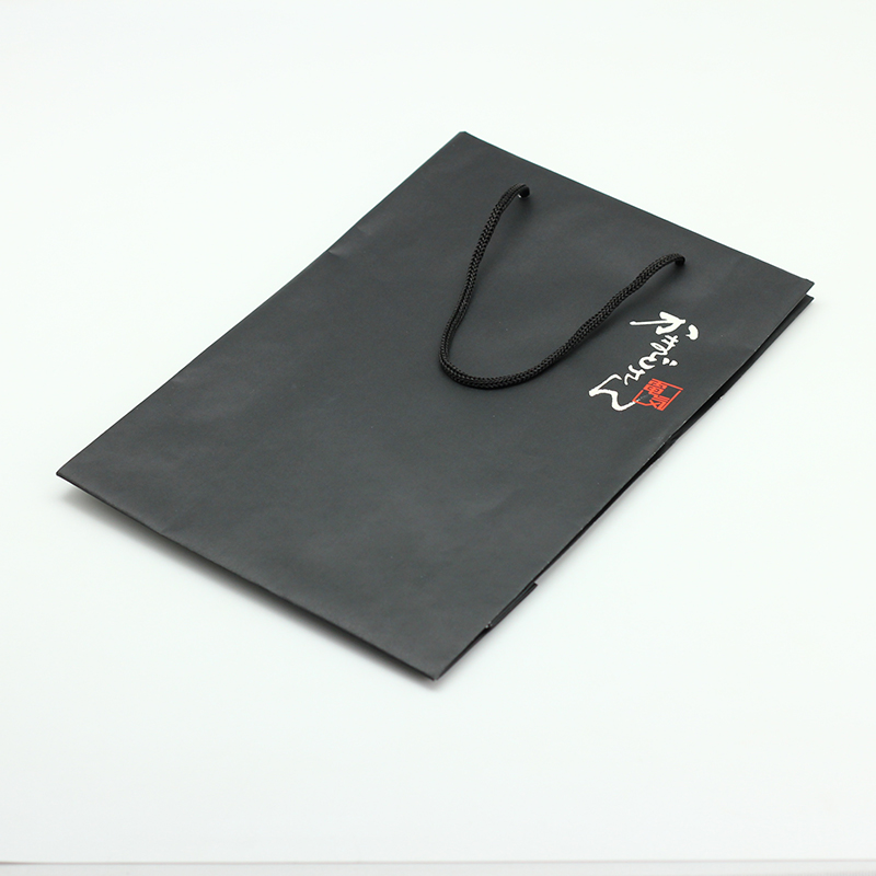 Cheap CMYK Black Color Customized Coated Paper Bag With Handle Matt Lamination Suppliers, Factories