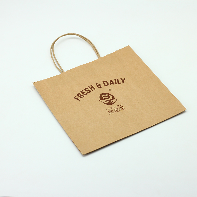 Wholesale  Brown CMYK Customized Kraft Paper Bag With Handle Matt Varnishing Product, Service