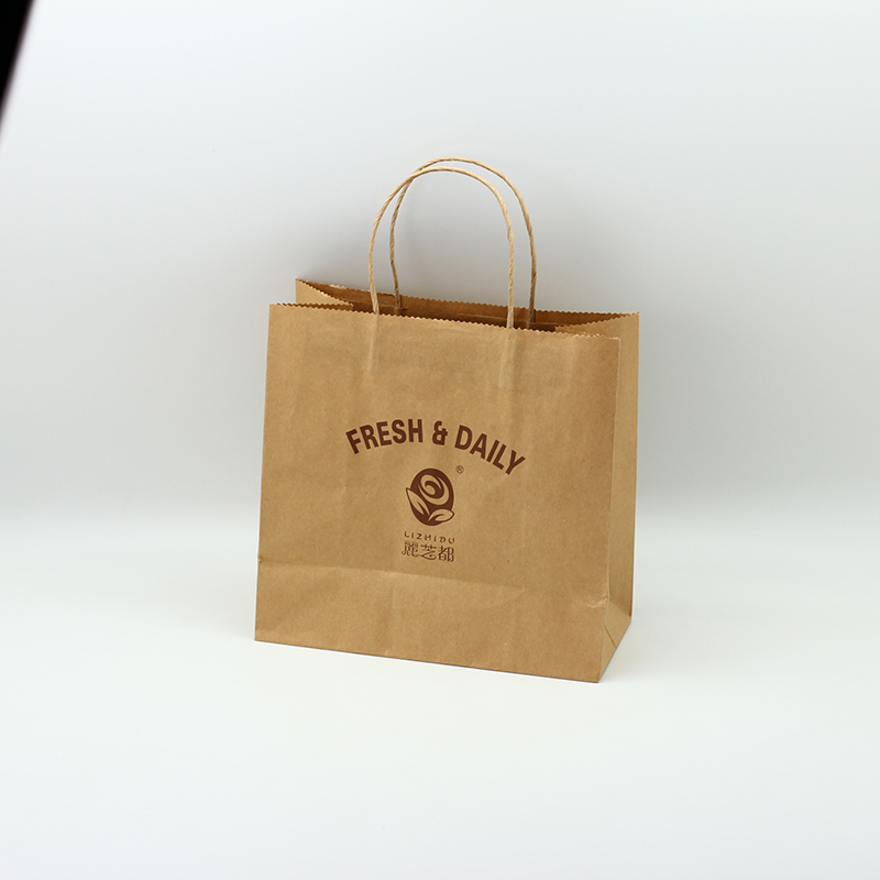 Wholesale  Brown CMYK Customized Kraft Paper Bag With Handle Matt Varnishing Product, Service