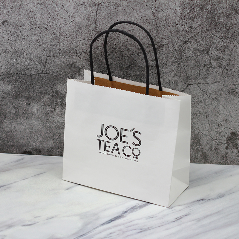 China  White Kraft Material Custom Size Kraft Paper Bag With Paper Handle Factory, Product