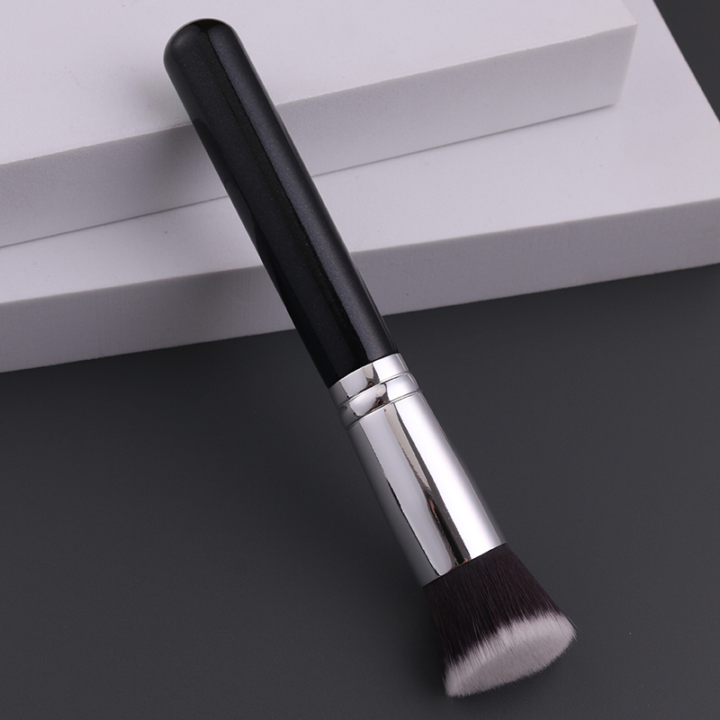 IPRESTA Supply Private Label Wood Handle Synthetic Hair Flat Foundation Kabuki Brush for Face