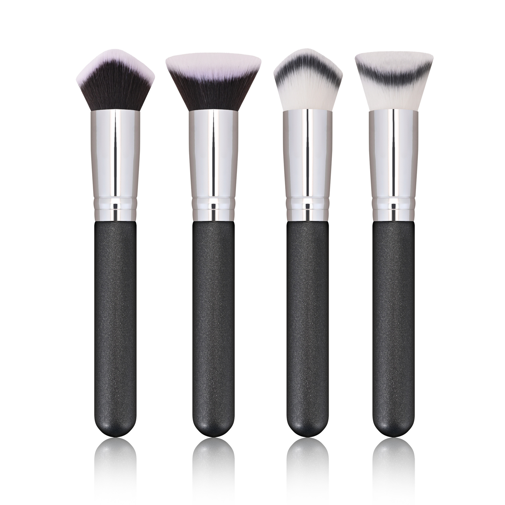 Wholesale 3D 4D Multi-Surface Foundation Makeup Brush Custom Logo Black Handle Soft Fiber Concealer Brush For Cream Concealer