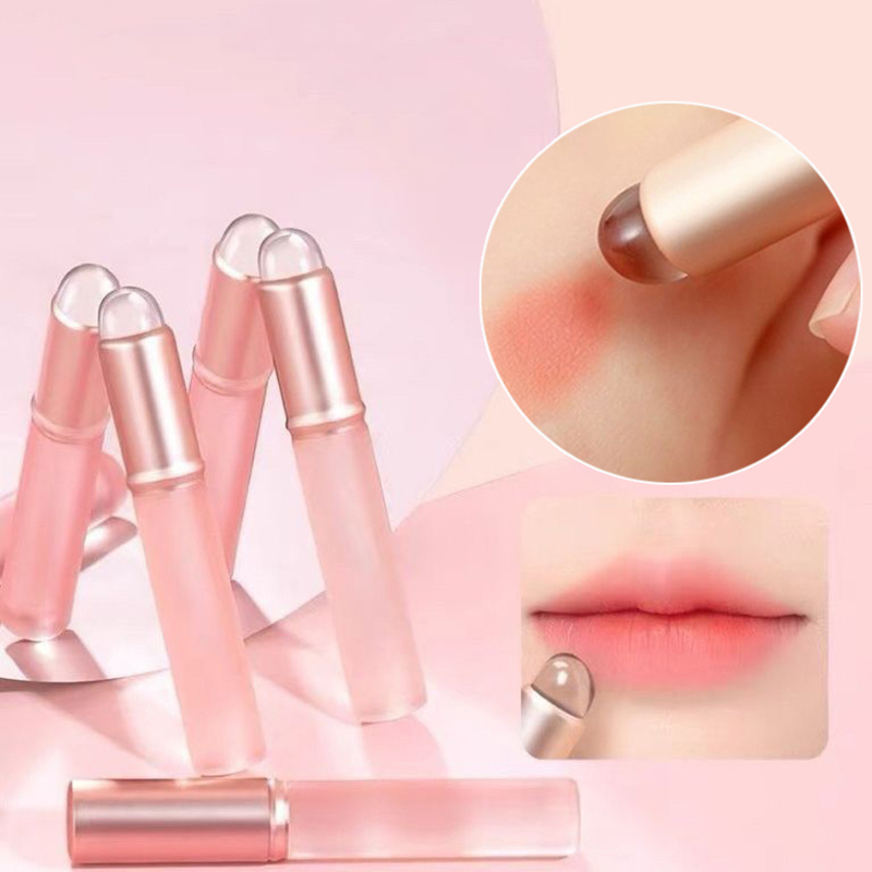 Silicone Lip Brush Mini Round Head Concealer Lip Smudge Brush Portable with Cover Professional Makeup Brush