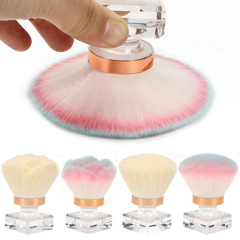 Pink Rose Soft Kabuki Makeup Brush Set Flat Brush for Foundation Concealer Eyeliner Nail Dust Powder Remover