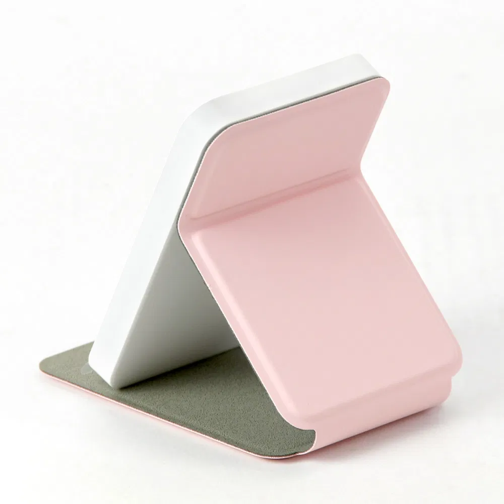 Custom PU Smart LED Vanity Rechargeable Foldable Portable Travel Cosmetic Makeup Compact Mirror
