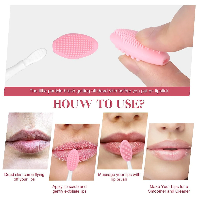 Hot Selling Soft Silicon Lip Brush Cosmetic Brush Exfoliate Blackheads Lip Scrub and Brush