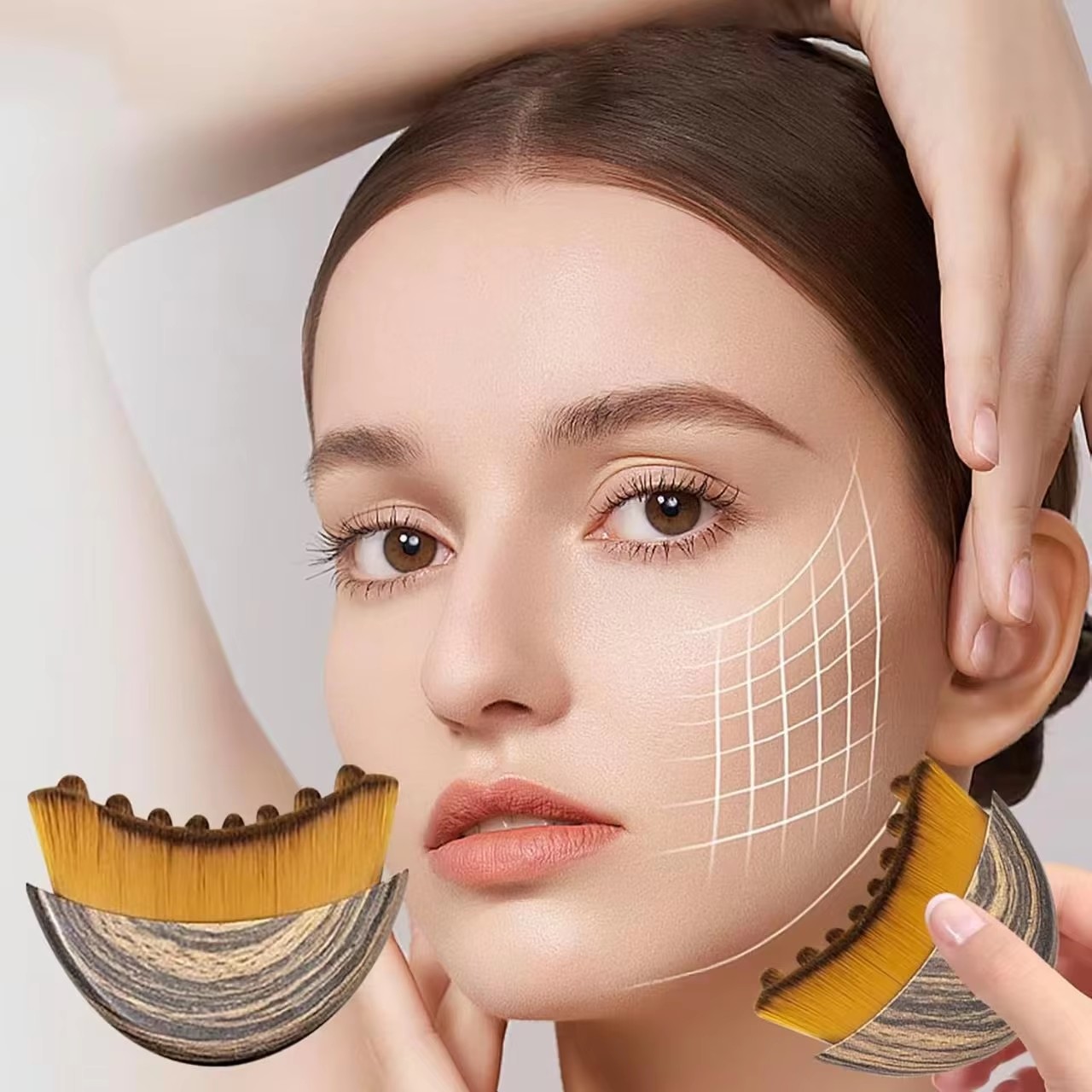 Multifunctional New Lymphatic Contour Face Brush Plastic Handle Cream Sunscreen Concealer Application Facial Scraping Eye Neck