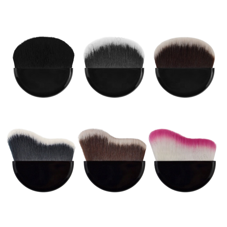 Custom Logo Premium Mini Travel Blush Palette Brush Semicircle Kabuki Kabuki for Face Makeup Single Premium Foundation Brush
