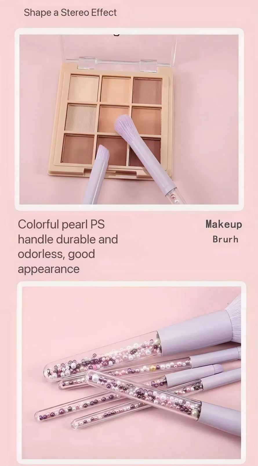 Wholesale 5PCS Pearl Make up Brushes Foundation Powder Highlight Eyebrow Brush Cosmetic Tool Beauty Makeup Brush Set