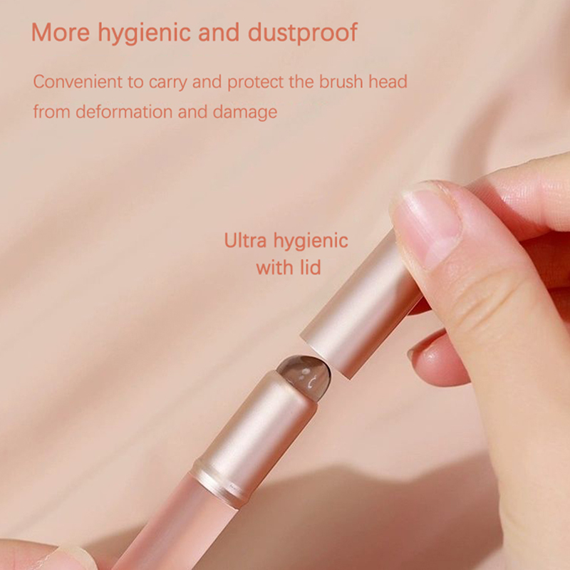 Silicone Lip Brush Mini Round Head Concealer Lip Smudge Brush Portable with Cover Professional Makeup Brush