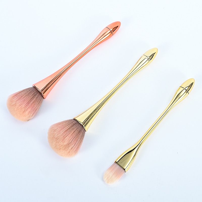 Novice-Friendly Synthetic Hair Angular Blush Makeup Brush Long-Lasting Plastic Handle Loose Powder Foundation Face Application