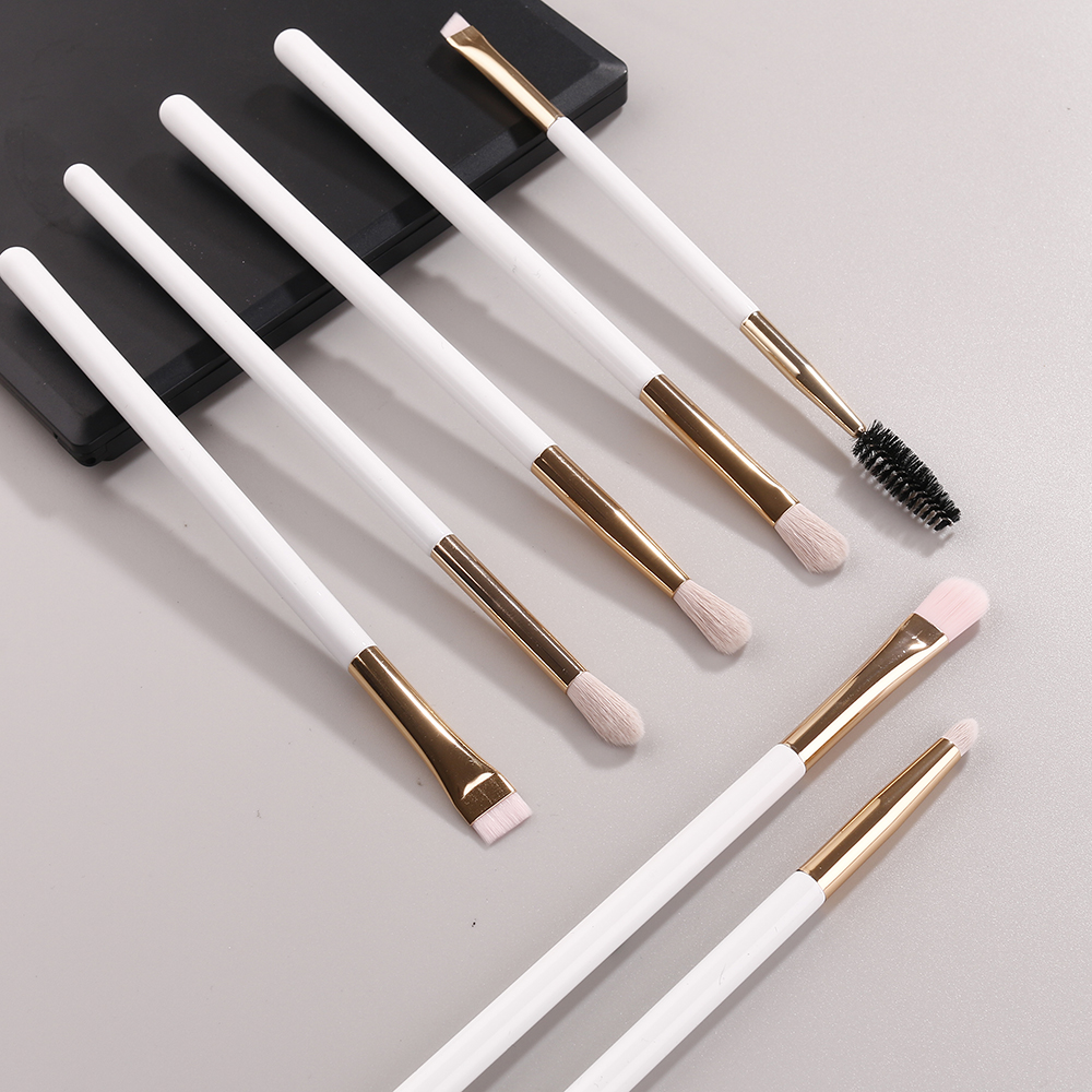 IPRESTA Beauty Brush Set for Face and Eye Concealer Eyeshadow White and Gold Powder Makeup Tool with Shaving Brush