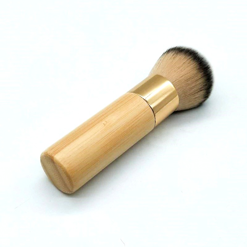Natural Color Kabuki Short Handle Nylon Bamboo Portable Professional Makeup Brush Face Concealer Lip Gloss Lip Balm Use