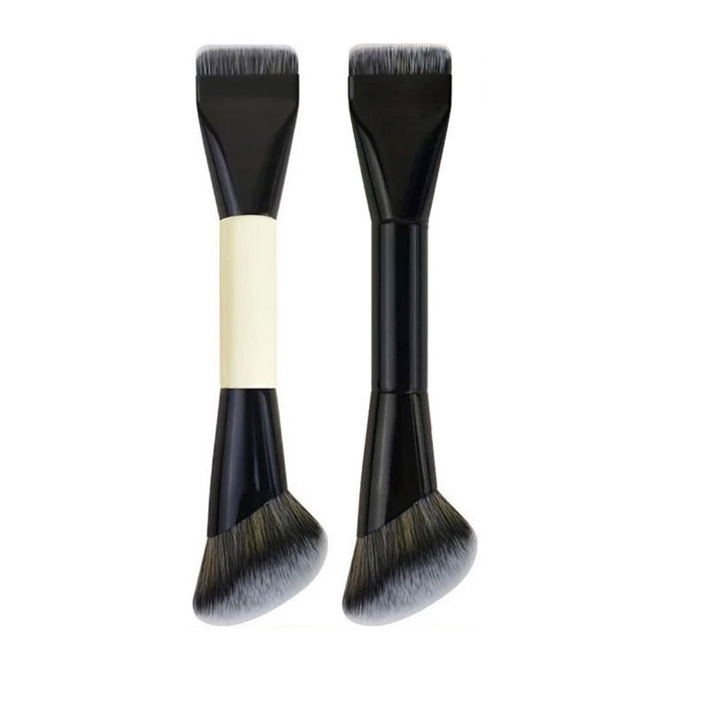 Private Label Multi-functional Luxury Dual Ended Makeup Brush Flat Top Foundation &amp; Contour Brush