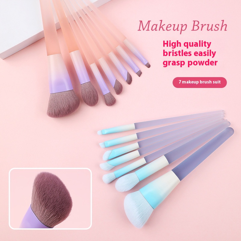 Professional Crystal Handle 7-Piece Makeup Brush Set Synthetic Hair Eye Shadow Applicator Blush Blending Makeup Brush Tools