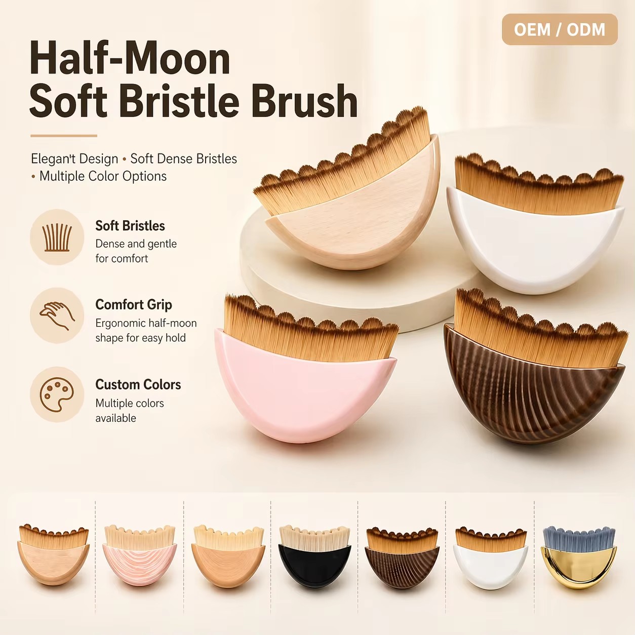 Multifunctional New Lymphatic Contour Face Brush Plastic Handle Cream Sunscreen Concealer Application Facial Scraping Eye Neck