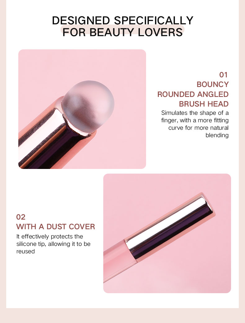 Silicone Head Lip Brush Applicator with Dust Cover