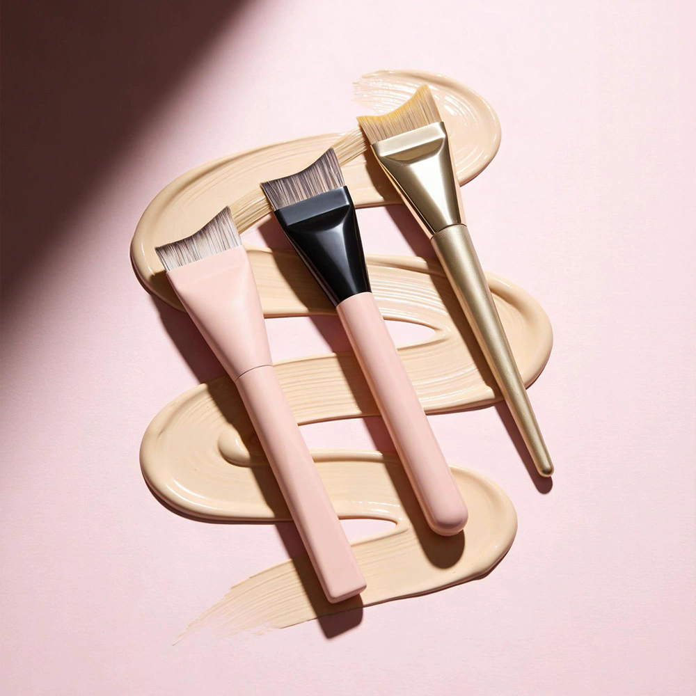 Custom Single Foundation Brush Curved Contour Concealer Liquid Foundation Makeup Brush