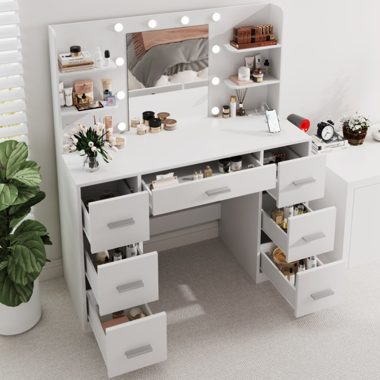 Factory Wholesale Makeup Vanity With Usb Power Outlet And 3 Modes Adjustable Brightness Light