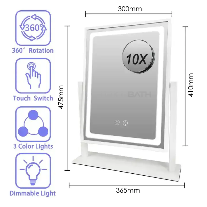 Rechargeable Travel Makeup Mirror Detailed view 3