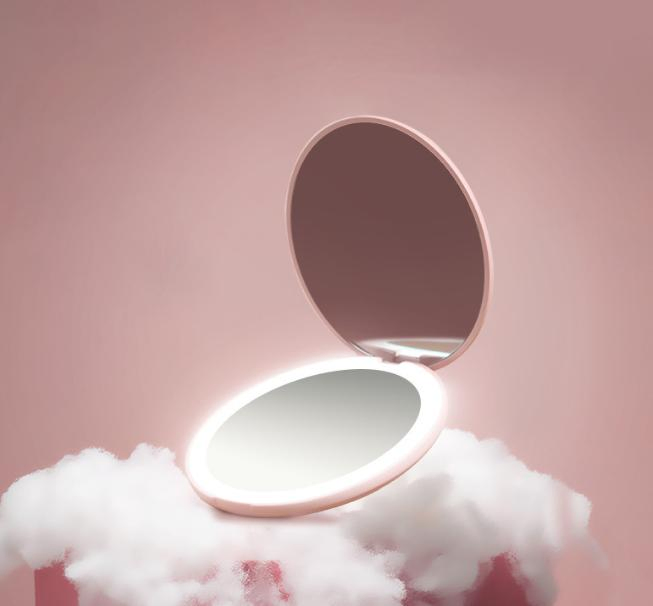 Portable Travel Mini Round Pocket LED Lighting Cosmetic Makeup Mirror