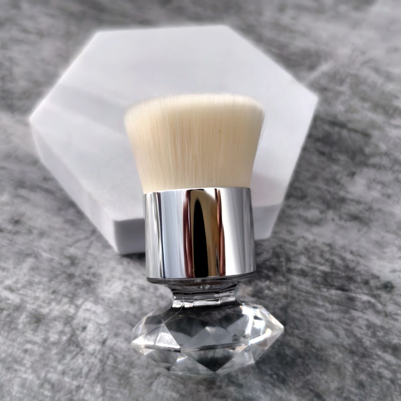 Premium Synthetic Hair Single Crystal Kabuki Makeup Brush for Face Loose Powder Blush Application