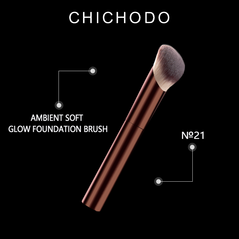 HG Long Handle Makeup Brush For Foundation High Density Synthetic Bristles Easy To Clean